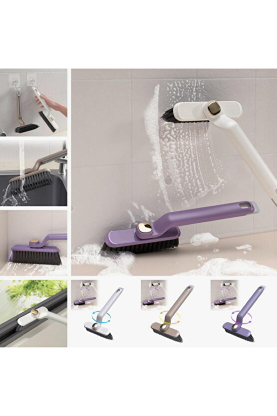 Döner Başlıklı Temizlik Fırçası Cımbızlı Banyo Mutfak Lavabo Detay Temizleme Fırçası