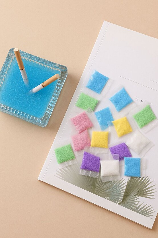 Koku Giderici Duman Söndürme Kumu - Renkli 15’li Paket | Kül Tablası İçin Ferahlatıcı Kum