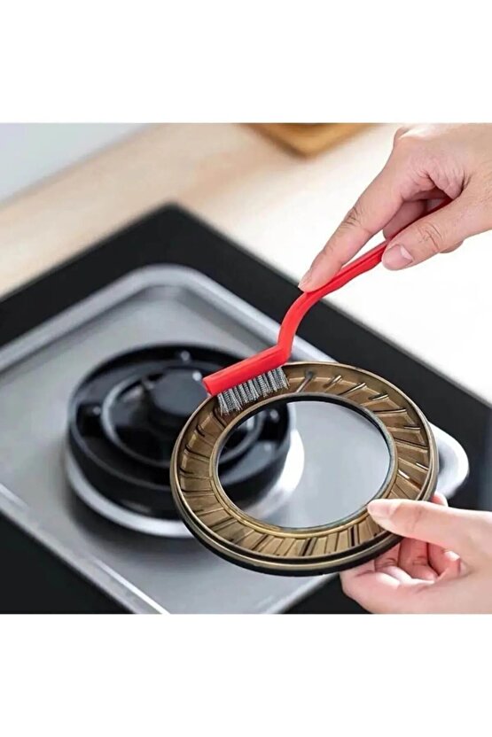 3 Adet Ocak Fırın Mangal Izgara Airfryer Temizliği Tel Pas Sökme Fırçası 3lü Yağ Temizleme Fırçası