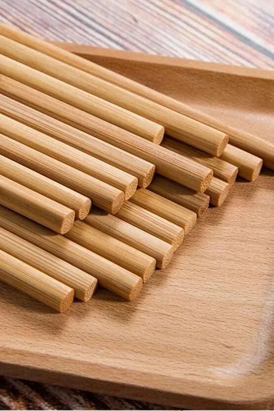 10 Çift Çubuk Yıkanabilir Bambu A Kalite Kaymaz Ahşap Chopsticks Çin Yöresel Yemek Çubuğu Stick Pro