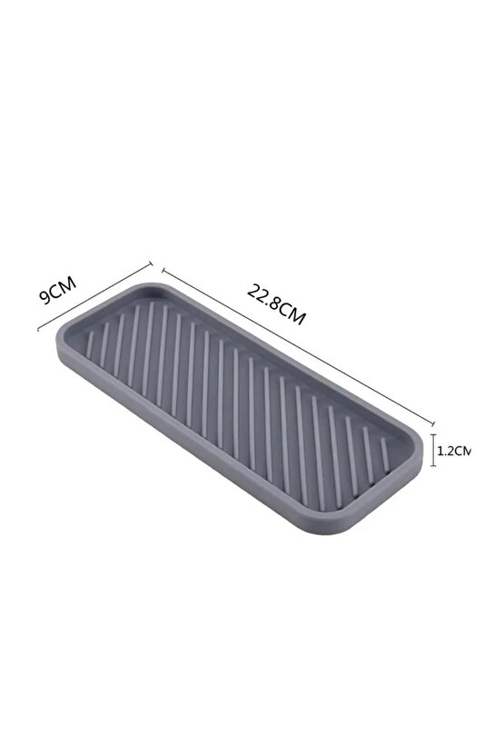 Esnek Silikon Yağdanlık Altlığı Hijyenik Çok Amaçlı Organizer Sabunluk Altlığı 23x10 Cm