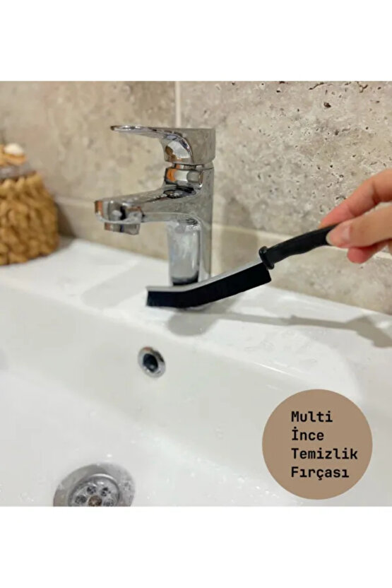 3 Adet Dayanıklı Sert Kıllı Çok Amaçlı İnce Temizlik Fırçası Derz Banyo Mutfak Lavabo Detay Temizlik