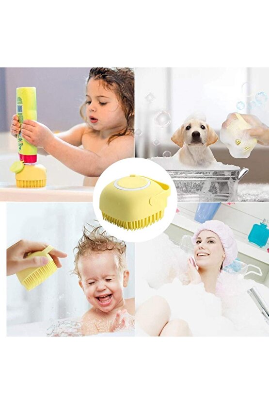 Kendiliğinden Şampuan Hazneli Kedi Köpek Yıkama Fırçası