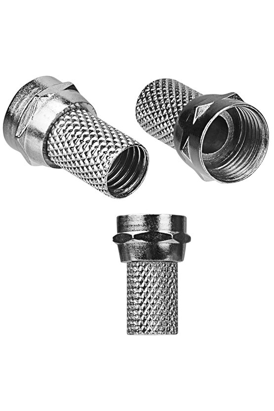 10 Adet 18mm x 8 RG6U4 Erkek F Konnektör Uydu Kablo Ucu