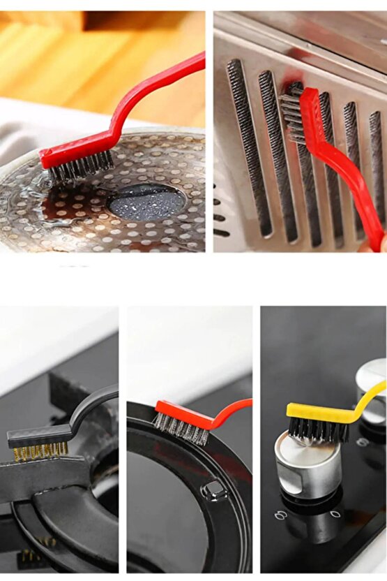 3’lü Tel ve Pas Sökme Fırça Seti – Metal, Naylon ve Pirinç Kıllı Temizlik Fırçası