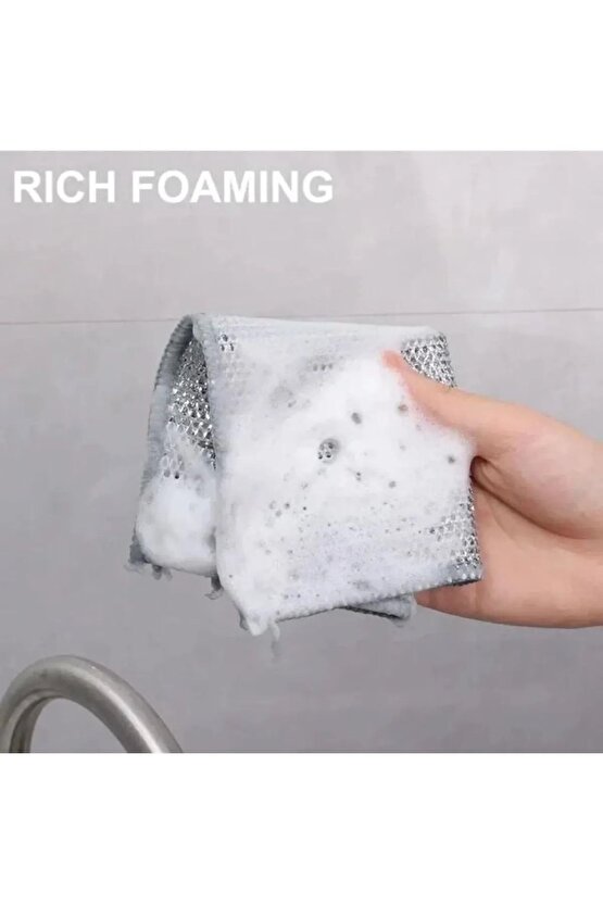( 5 Adet ) Zor Kir Bezi, Inox Telli Bulaşık Bezi, Mutfak Banyo Bezi