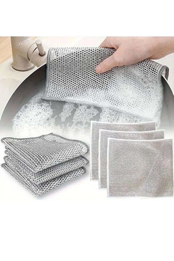 ( 5 Adet ) Zor Kir Bezi, Inox Telli Bulaşık Bezi, Mutfak Banyo Bezi