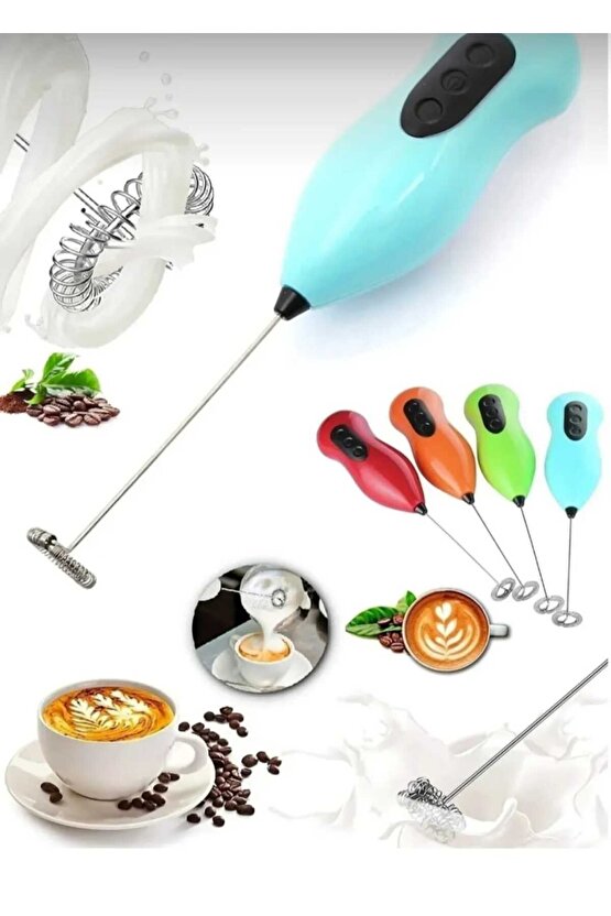 Plaova Çelik Uçlu Pilli Kahve Sos Krema Mama Süt Köpürtücü Yumurta Çırpıcı Mini Mikser