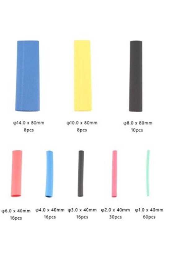 164 Parça Set Isıyla Daralan Makaron Kablo Koruyucu Kılıf