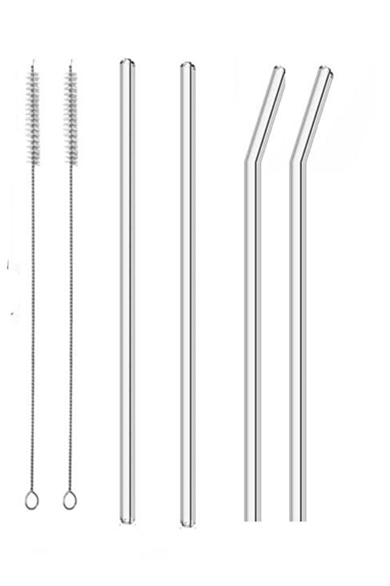 4 Lü Cam Pipet 2 Adet Temizleme Fırçası 21cm