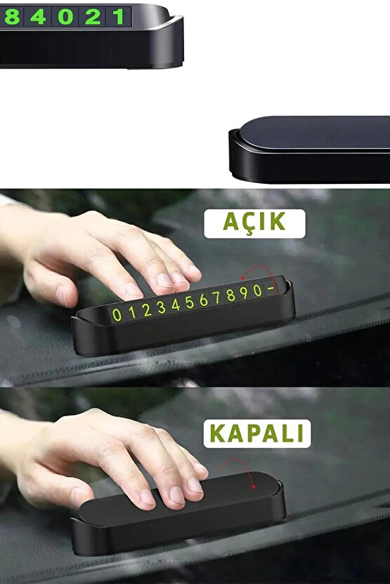 Araç Numaratörü Otomobil Park Telefon Numarası Numaratik Araba İçi Süs Led Telefon Tutacağı