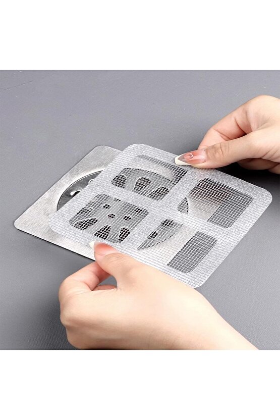 10 Adet Gider Kapatıcı Pislik Tutucu Kendinden Yapışkanlı Banyo Gider Kapağı Çok Amaçlı Bant