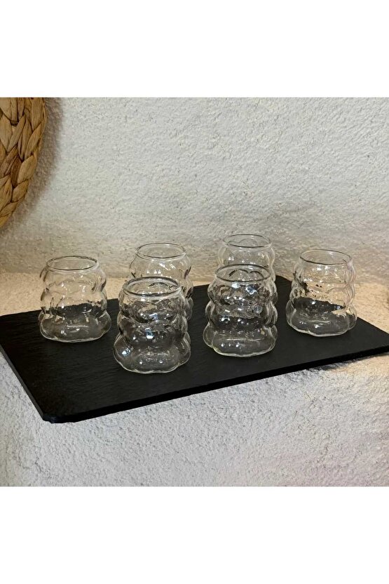 6lı Üzüm Bardak Seti, Bubble Bardak, Bulut Bardak, Kahve Yanı Sunum Bardağı