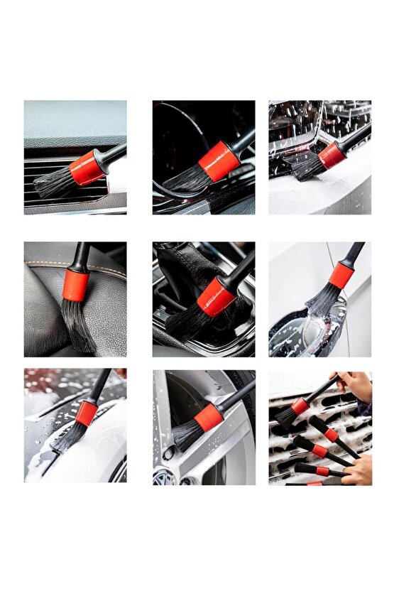 6 Parça Araç Oto İç Dış Konsol Torpido Detay Temizlik Fırça Seti