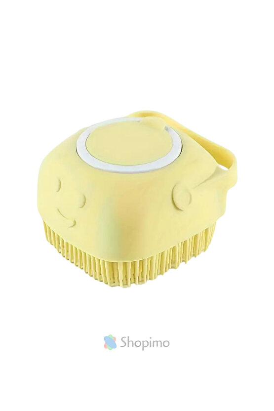 Hazneli Silikon Banyo Kesesi - Şampuan Hazneli Seyahat Tipi Masaj Fırçası