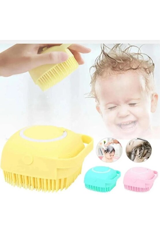 Duş Jeli Hazneli Silikon Fırça Kese Çok Amaçlı Vücut Temizleme Kesesi Banyo Lifi