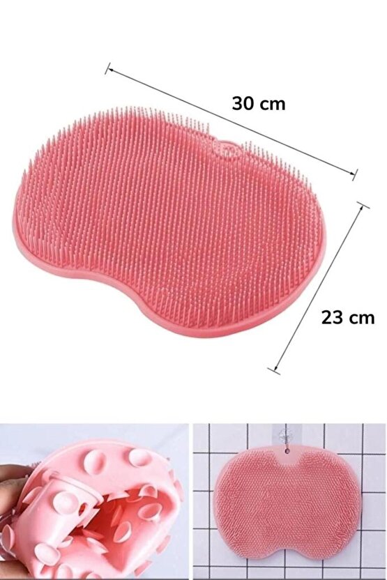 Vantuzlu Banyo Fırçası Masaj Pedi Sırt Ayak Kesesi Yıkama Aleti Lifi