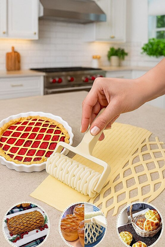 Hamur Şekillendirici Lattice Rulo – Tart ve Börek Desen Açıcı