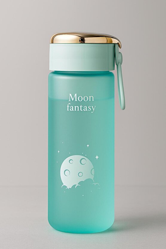 Moon Fantasy Mavi Matara – 500 ml Çevirmeli Kapaklı Taşınabilir Su Şişesi