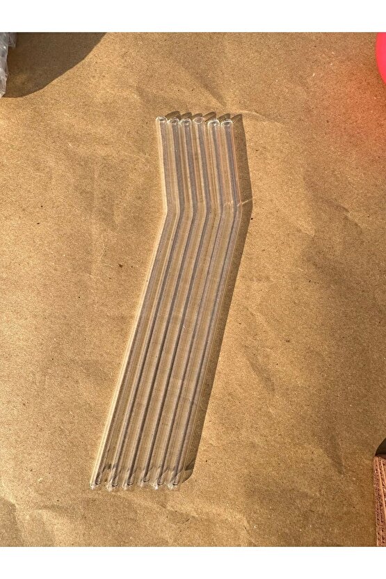 6 lı Cam Pipet 7 mm Eğimli 20 cm uzunluk Borosilikat Parti & Hobi