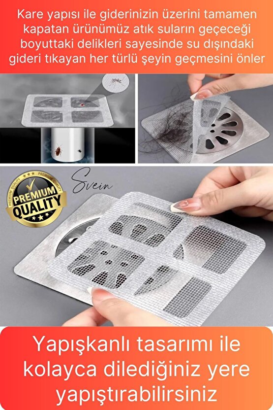 10 Adet Kullan At Yapışkanlı Banyo Duş Gider Süzgeci Saç Küvet Drenajı Tıkanıklık Tahliye Kapağı