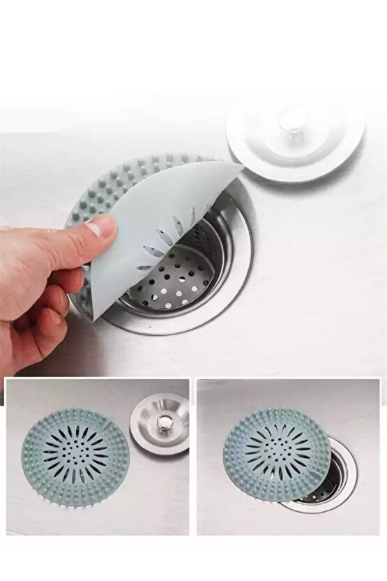 2Li Takım Büyük Boy Paslanmaz Çelik Lavabo Evye Süzgeci Ve Silikon Lavabo Tıkacı