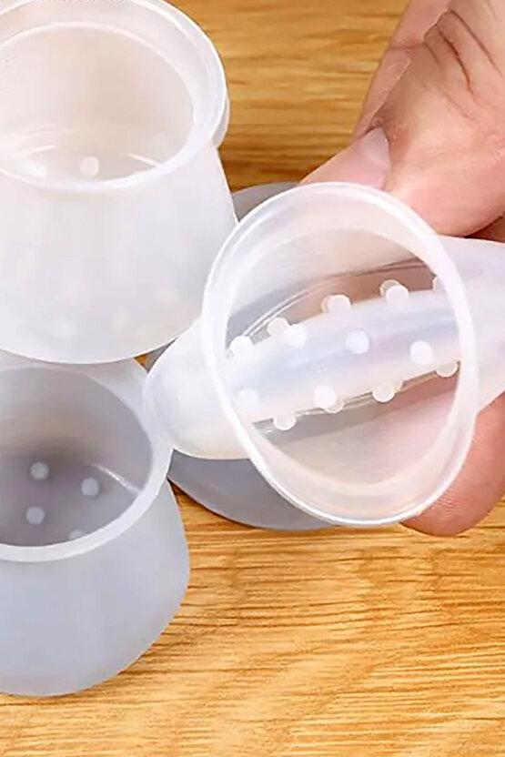 12 Adet Silikon Masa Sandalye Koruyucu, Masa Sandalye Kaydırmaz, Zemin Koruyucu Silikon Pabuç