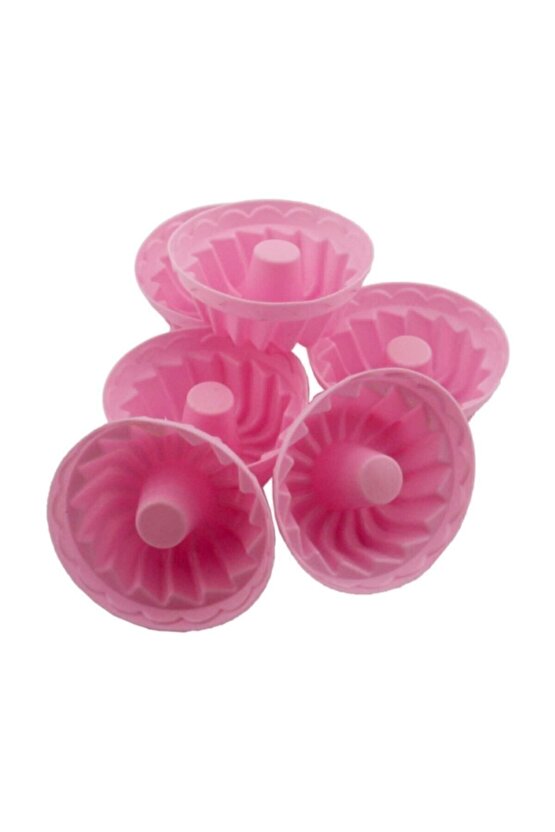 6lı Silikon Mini Kek Muffin Kalıbı Renkli