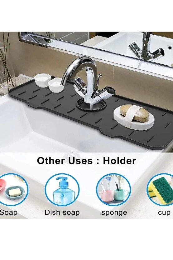 Aveo 1 Adet Kalite Evye Mutfak Lavabo Bataryası Musluk Altı Su Emici Matı Su Sızdırmaz Önleyici Mat