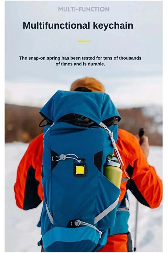 Ledli Mini Taşınabilir Usb Şarj Edilebilir 3 Fonksiyonlu Mıknatıslı Parlak Led Işık