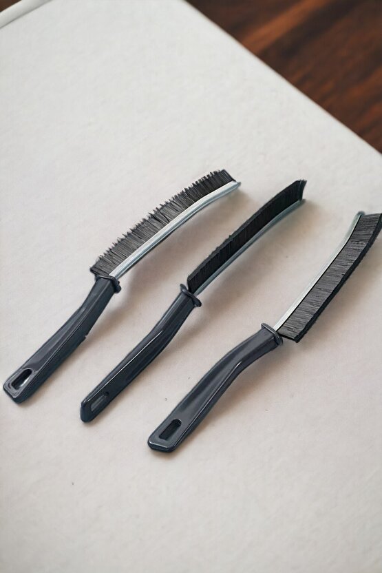 3 ADET Çok Amaçlı İnce Temizlik Fırçası  Derz Araları, Banyo, Mutfak, Lavabo Detay Temizleme Fırçası