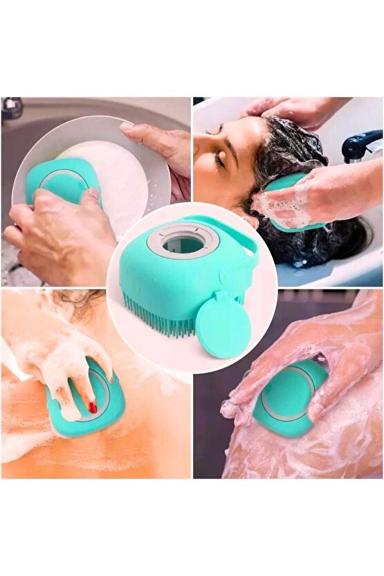 Şampuan Hazneli Kedi Köpek Yıkama Banyo Fırçası - Pratik Ve Kolay Temizlik | Evcil Hayvan Bakımı