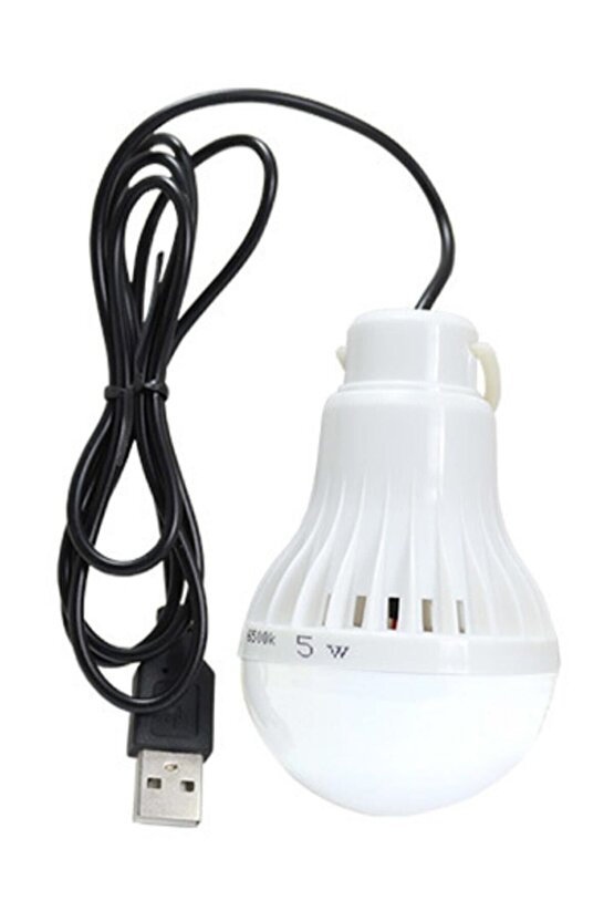 5 Watt 6 Volt Usb Kablolu 1 Metre Led Ampul Beyaz