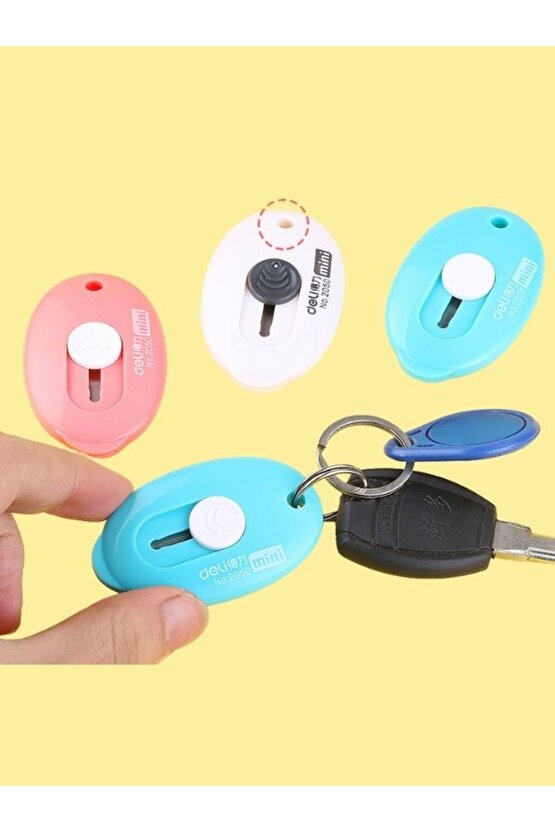 3 Adet Minik Renkli Çelik Bıçaklı Falçata Maket Bıçağı AXE91-L77F