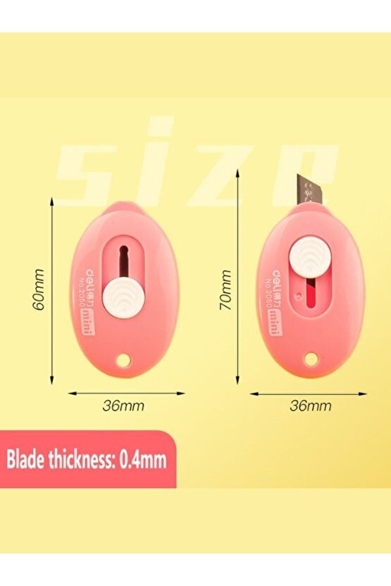 3 Adet Minik Renkli Çelik Bıçaklı Falçata Maket Bıçağı AXE91-L77F