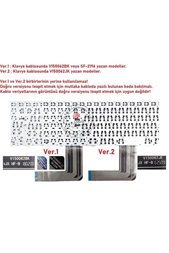 Casper Nirvana C300, C500, C510 V150062jk Notebook Klavye - (siyah Tr) V2