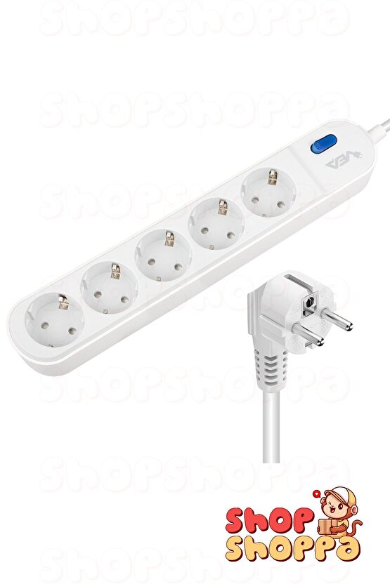 3lü 4lü 5li Akım Korumalı Grup Priz, Anahtarlı, Çocuk ve Yangın Koruması, 3500 Watt, 16 Amper