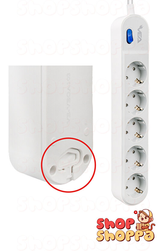 3lü 4lü 5li Akım Korumalı Grup Priz, Anahtarlı, Çocuk ve Yangın Koruması, 3500 Watt, 16 Amper