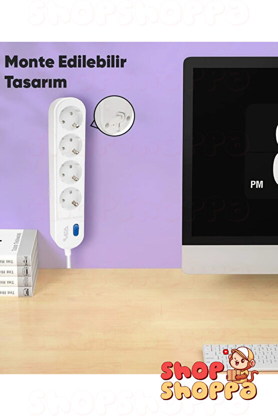 3lü 4lü 5li Akım Korumalı Grup Priz, Anahtarlı, Çocuk ve Yangın Koruması, 3500 Watt, 16 Amper