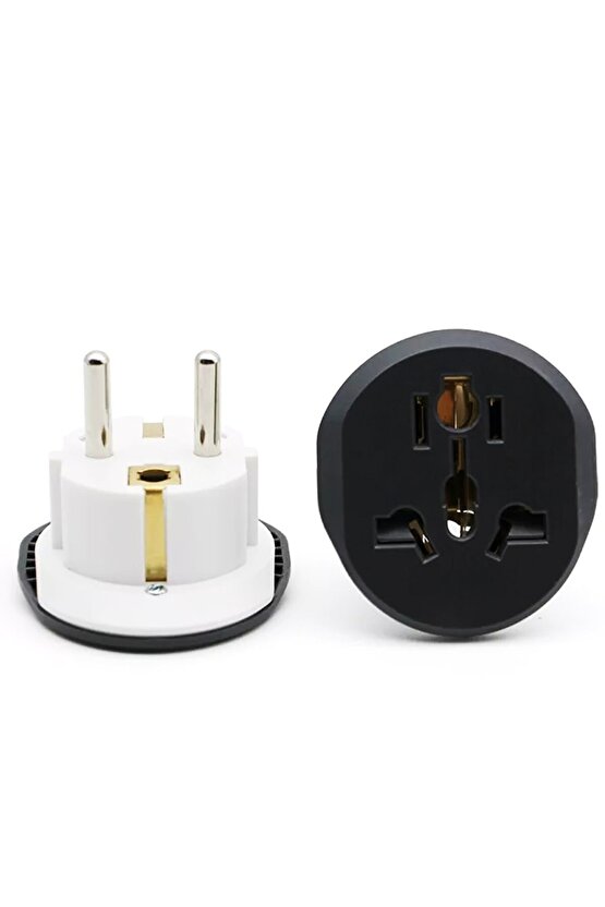 Seyahat Adaptörü Universal Türk Çevirici Siyah Beyaz 16a Priz Çevirici Dişi Erkek Fiş Dönüştürücü