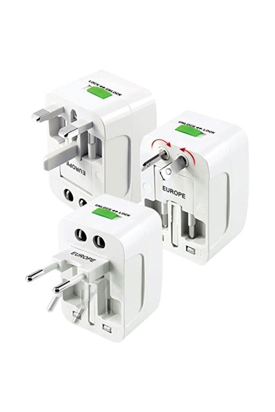 Çok Uçlu Elektrik Priz Ucu Çevirci Seyahat Adaptörü AXE44T-4L1
