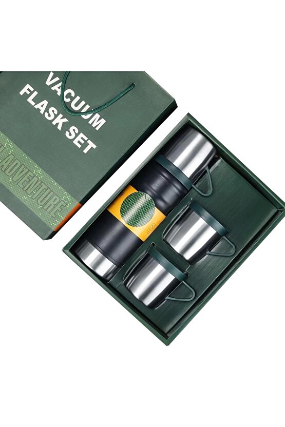 Paslanmaz Çelik 680 Ml Vakumlu Termos Seti AXE2-6S3