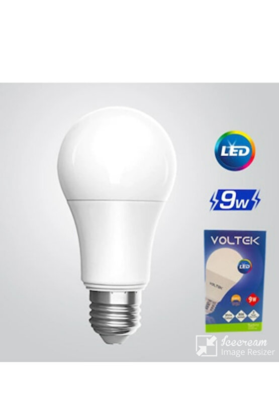 9w Led Ampul - Beyaz Işık - 15 Adet