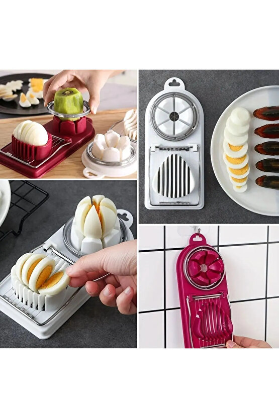 304 Paslanmaz Çelik Yumurta Muz Çilek Salata  Dilimleme Doğrama Kesme Aparatı