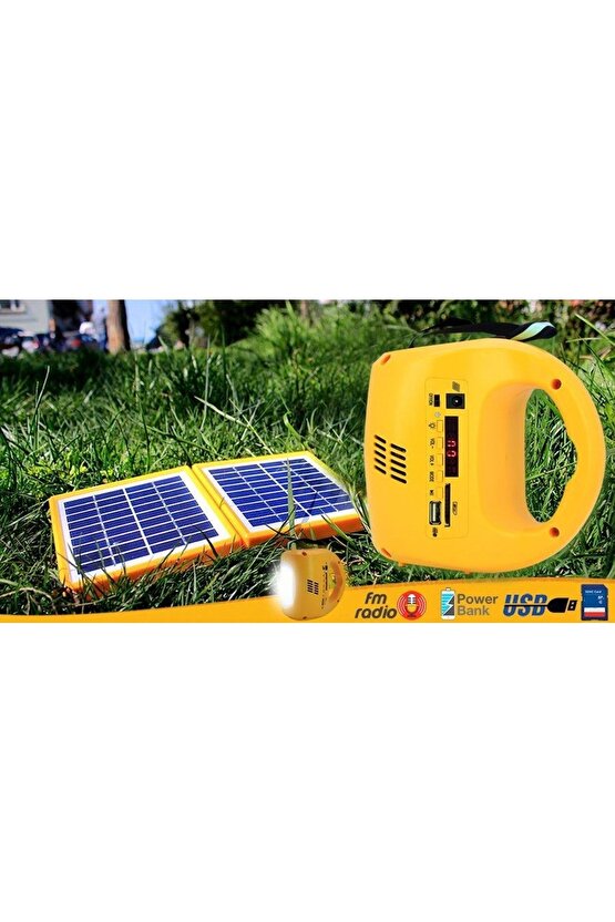 Radyolu Şarjlı Solar Aydınlatma Seti