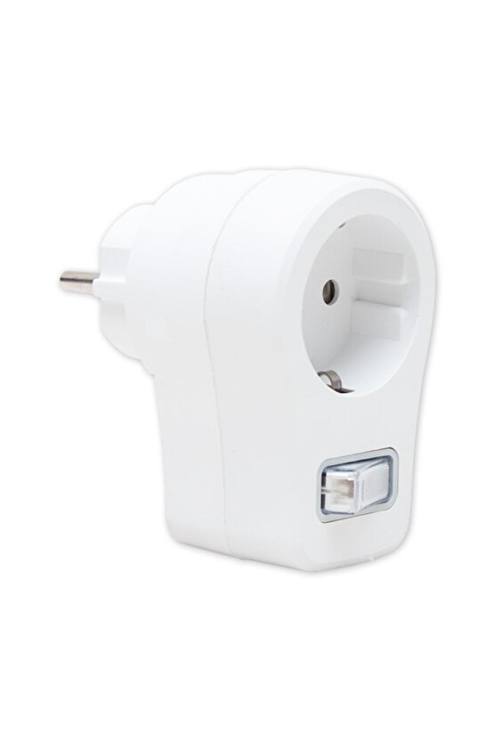 Açma Kapama Düğmeli Dijital Akım Korumalı Elektrik Prizi 10 Amper AXE667