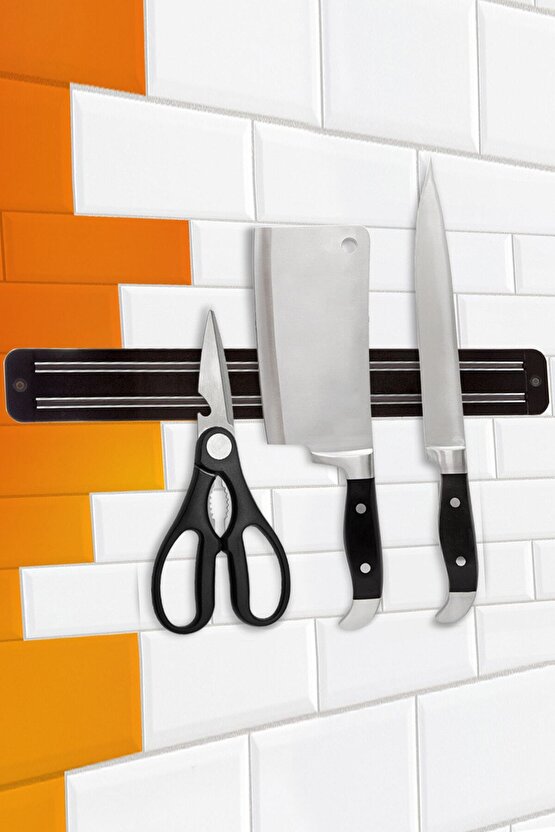 55 cm Mıknatıslı Metal Bıçak ve Alet Tutucu, Güçlü ve Pratik Kullanım