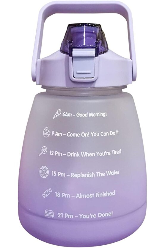 Yazılı Motivasyon Matarası Stciker Ve Taşıma Kulplu