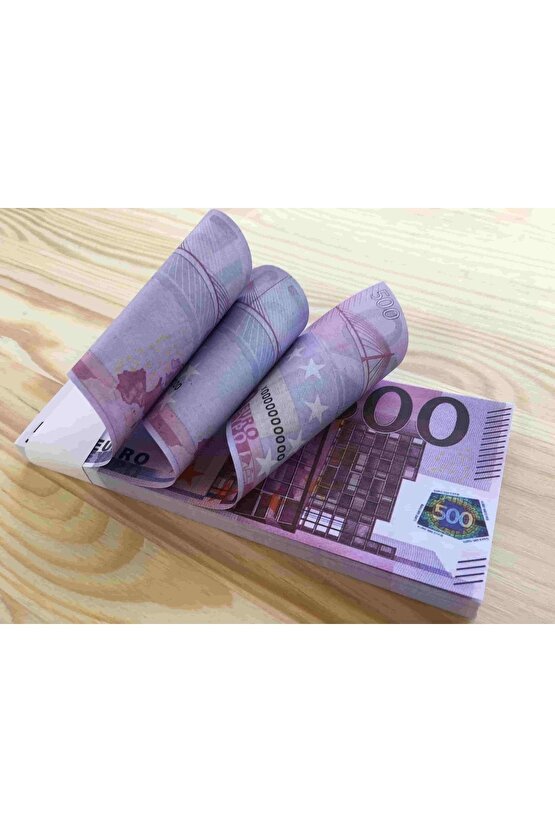 100 ADET RENKLİ GERÇEKÇİ 500 EURO ŞAKA PARASI