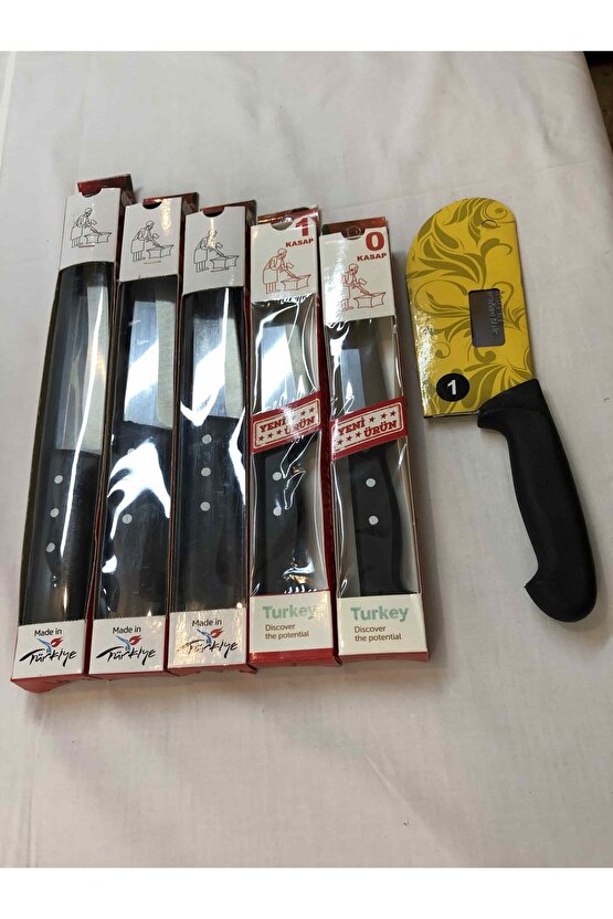 5 Bıçak 1 Ezme Paslanmaz Çelik Mutfak Bıçağı Seti
